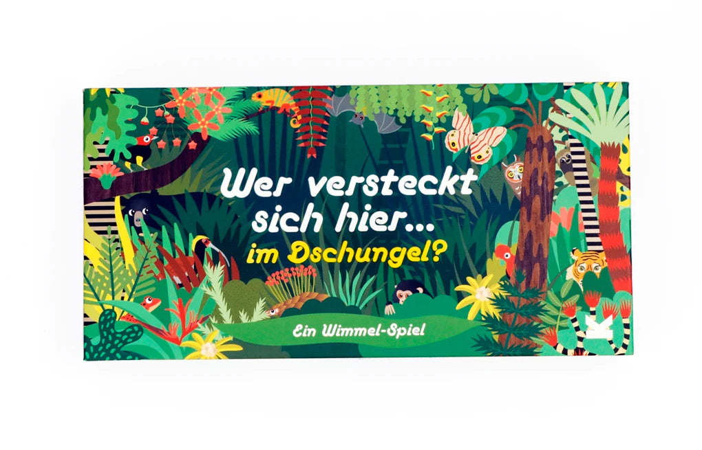 Wer versteckt sich hier im Dschungel? - Wimmelspiel