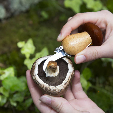 Putzi der Pilz – Schlüsselanhänger mit Pilzmesser
