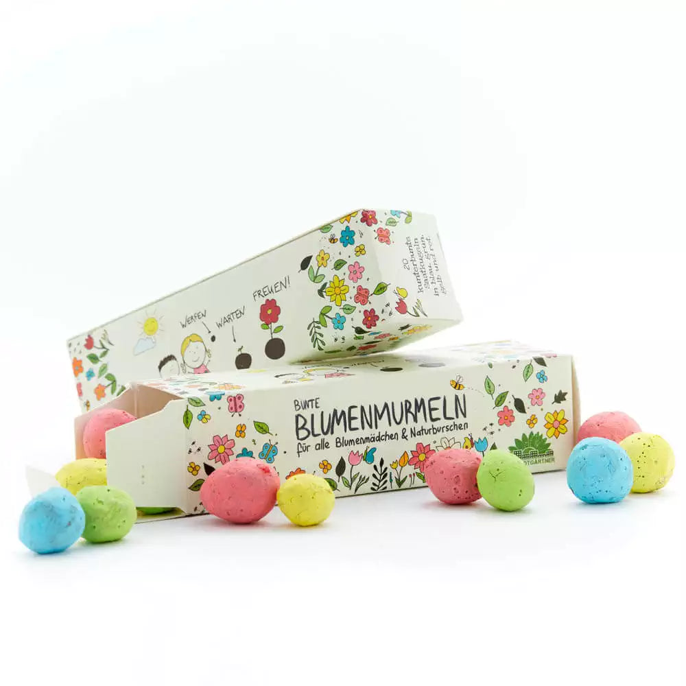 Bunte Blumenmurmeln