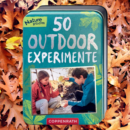 50 spannende Outdoor-Experimente - Metallbox mit Karten