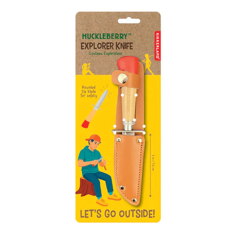 Scout-Messer aus Holz & Edelstahl mit Lederscheide